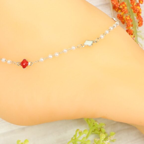 "Handmade Anklet – Elegant & Delicate Jewelry for Women | UNVRC1349 - Picture 1 of 10